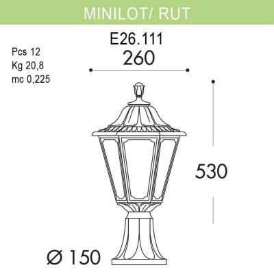 Уличный светильник Fumagalli Minilot/Rut E26.111.000.WXF1R