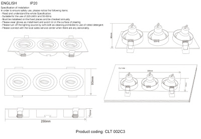 Светильник встраиваемый Crystal Lux CLT 002C3 WH