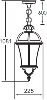 Уличный светильник подвесной ROMA L 95205L W