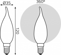 Лампочка светодиодная филаментная  104201109