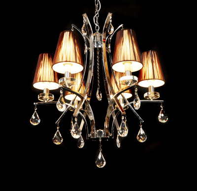 Хрустальная подвесная люстра Lumina Deco Glamour LDP 66247-6 BR+CHR