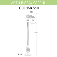 Уличный фонарь Fumagalli Artu Bisso/G300 1L G30.158.S10.BXE27