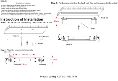 Светильник однофазный Crystal Lux CLT 0.31 010 18W BL T4000K